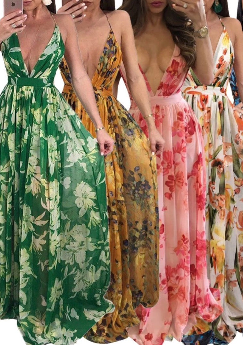 FLORAL PRINT MAXI DRESS