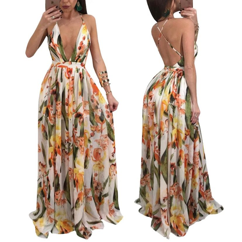 FLORAL PRINT MAXI DRESS
